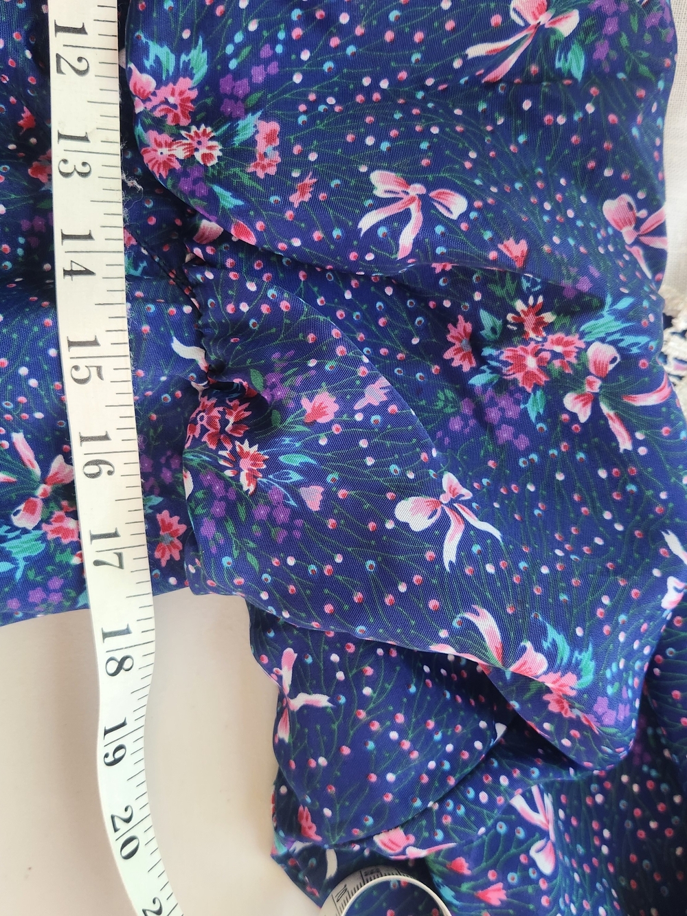 Vintage Navy Floral Dress with Lace Bib Collar - Picture 10 of 12